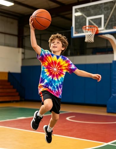 Image of Boys Tie Dye Shirt Size 4-14 Hippies Senior Rainbow Tees T Shirts for Kids | Tees T shirts for Kids