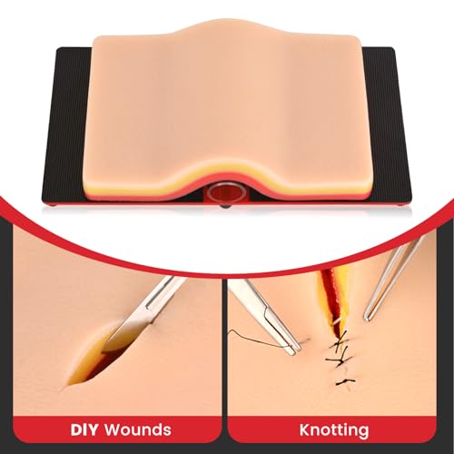 Image of Medarchitect Silicone Skin-Like Suture pad with Hook & Loop Device for DIY Wounds for Medical and Veterinary Students Suture Practice and Training