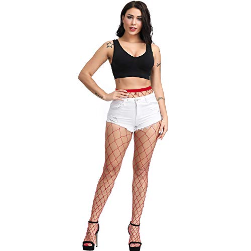 DUCMODA Womens High Waist Fishnet Tights Sexy Stockings Thigh High Sheer Pantyhose4