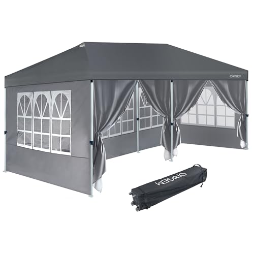 Origem Gazebo Resistente con Laterales de 3m x3m y 2,5m x2,5m, diseño desplegable instantáneo y Bolsa de Transporte portátil con Ruedas, Carpa Impermeable 210D para jardín, Camping, Festivales