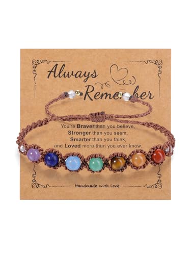 Zysta 7 Chakra Armband Verstellbar Heilsteine Armbänder Echte Steine Yoga Armband Edelstein Healing Reiki Energietherapie Glückbringen Armbänder Damen