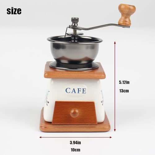 Moulin à café manuel design rétro grande trémie cadeau idéal - 3