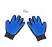 xjzx [Upgrade Version 2PCS Pet Grooming Glove - Gentle Deshedding Brush Glove - Efficient Pet Hair Remover Mitt - Massage Tool with Enhanced Five Finger Design - Perfect for Dogs & Cats, Blue