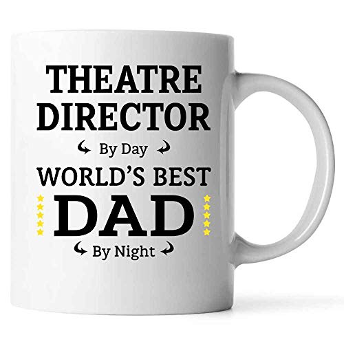 Taza de cerámica blanca 11oz para papá director de teatro miniatura 1