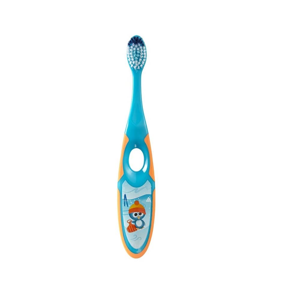 Jordan Kids Manual Toothbrush Step 2 -3-5 Years Kids Tooth Brush Soft Bristles, Bpa Free With A Travel Cap (3-5Years-Travel Cap-Blue), 1 count-image-0