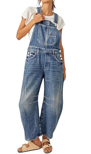 loveimgs Y2k Damen Baggy Barrel Jeans, Overall, weites Bein,...