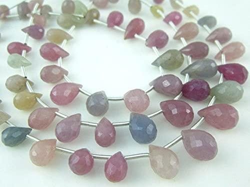 Saphir multicolore en perles gouttes pour fabriquer vos propres bijoux bohèmes chics