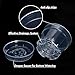 6 Inch Clear Plastic Plant Pot with Drainage Holes, Interlocking & Detachable Tray - Deep Saucer - Durable BPA-Free Plastic, Transparent Design, Raised Base for Airflow, Set of 6, 92-X-A-4
