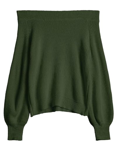 Image of ZAFUL Sweaters for Women Off Shoulder Knit Sweater with Long Sleeve Loose Pullover Jumper Tops