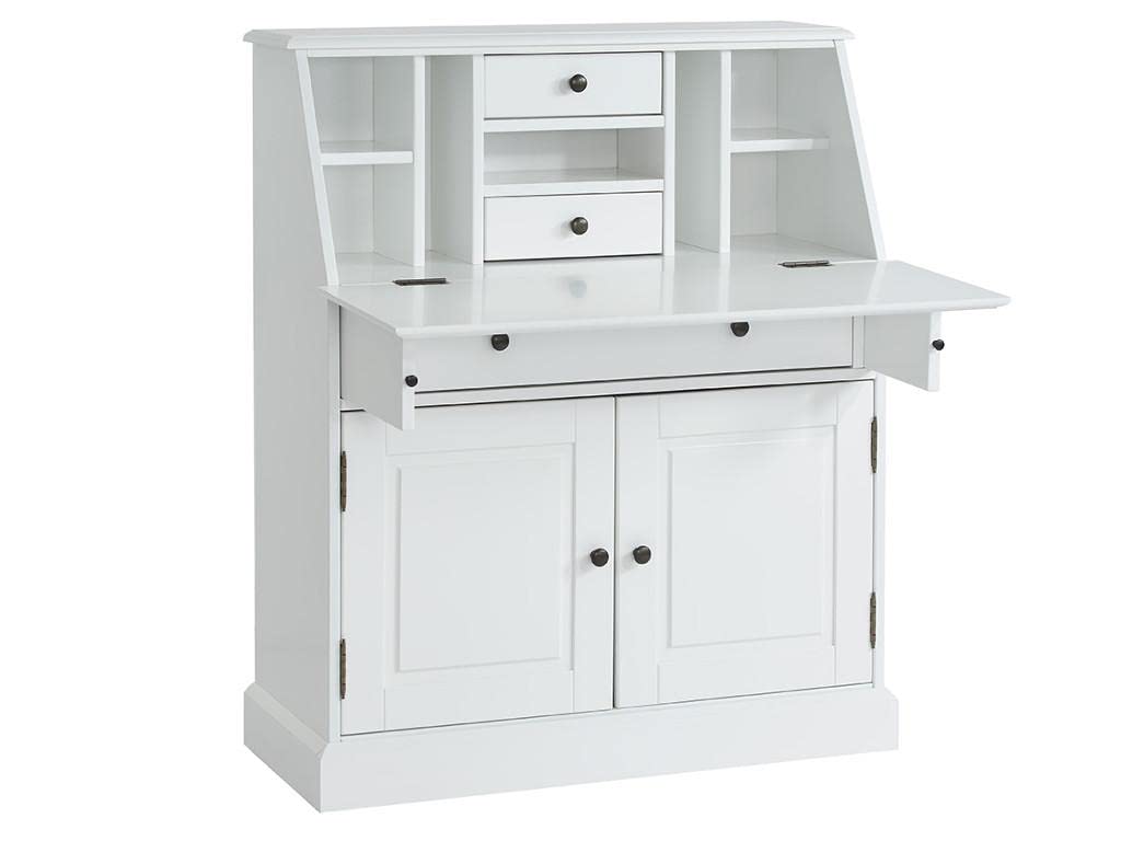 Vente-unique-Sekretär - MDF & Kiefernholz - Weiß - CLEORE