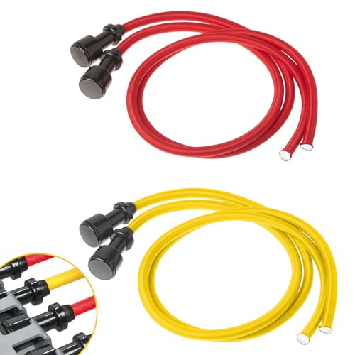 Resistance Cords – Compatible with Select AeroPilates Reformers – 4-Pack Red & Yellow by PrimeMach