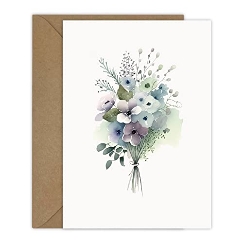 Tashchow HKDADY 5 Watercolor Flowers Greeting Cards All Occasion Blank Note Cards thumb #3