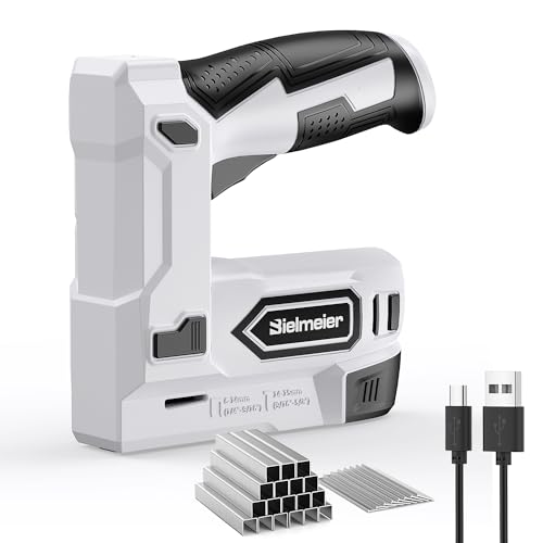 Bielmeier Electric Staple Gun, 4V Cordless Battery Powered Staple Gun, 2-in-1 Electric Stapler & Brad Nailer with 1200 T50 Staples, 400 Nails, USB-C Charger for Upholstery, Wood & DIY