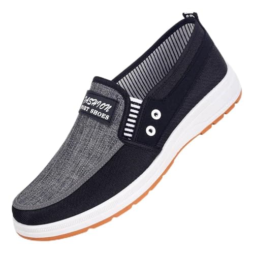 Mens Slip on Canvas Loafers Fashion Boat Shoes Casual Comfortable Lightweight Walking Sneakers