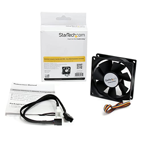 Image of StarTech.com 80x25mm Computer Case Fan with PWM - Pulse Width Modulation Connector - Computer Cooling Fan - 80mm Fan - pwm Fan (FAN8025PWM) Black (Pack of 2)