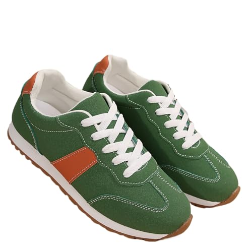 Stylish Women's Low-Top Lace-Up Sneakers - Breathable, Non-Slip, All-Season Rubber Sole, Solid Color, Casual, Comfortable, Fashionable Shoes Plus Size