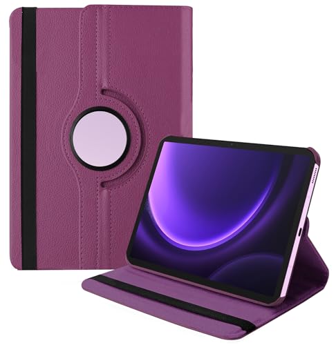 Image of TGK Rotating Cover for Samsung Galaxy Tab S9 FE 10.9 inch Tablet 360 Degree Rotating Leather Flip Case (Purple)
