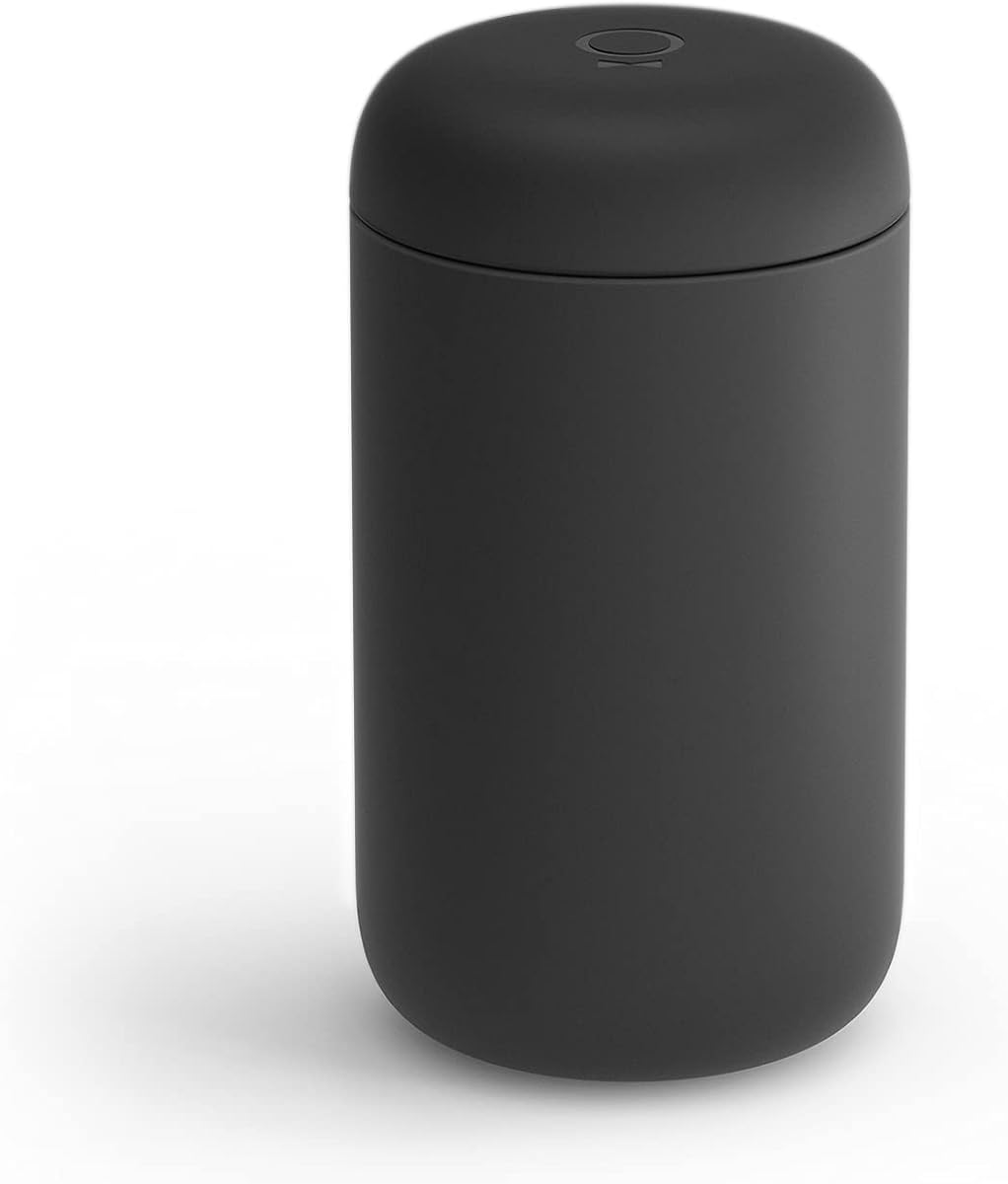 Fellow Carter Coffee Mug 16 oz For Travel - Wide Mouth Vacuum-Insulated Stainless Steel Tea and Coffee Tumbler with Ceramic Interior - Matte Black