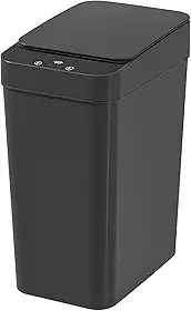 Lixeira Inteligente 12L com Sensor Automático, Tampa Touch e Movimento, Silenciosa, Design Slim, à Prova d’Água, para Banheiro, Cozinha e Quarto (Preto)