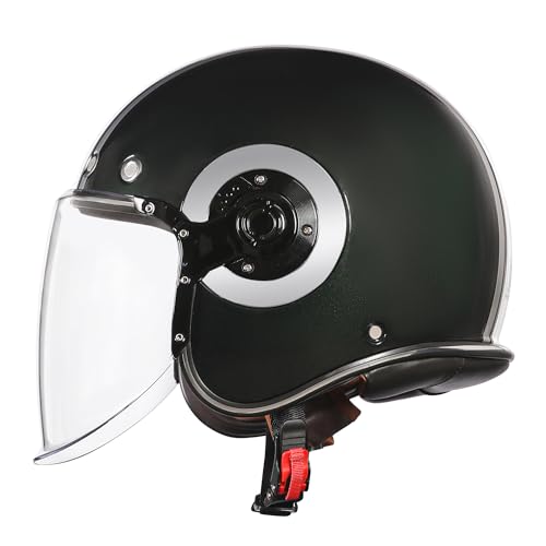 Image of Royal Enfield Spirit of SM ID ABS GL Green ISI and DOT Certified Riding Helmet (L) 58 Cm - High Impact Grade Thermoplastic & High Density EPS Liner for Superior Impact Protection and Durability