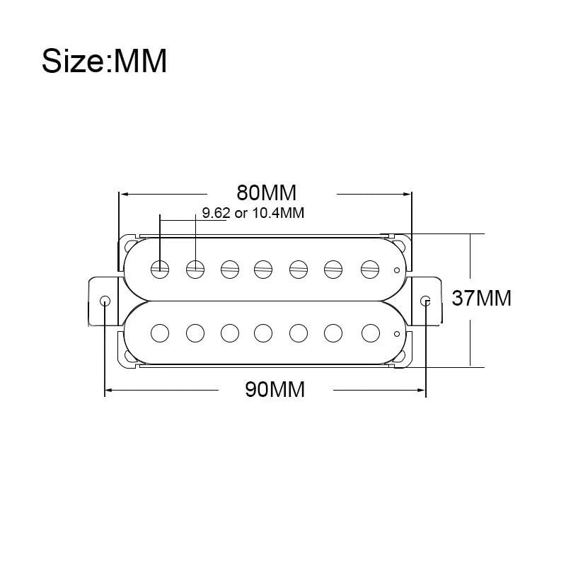 Części Gitar Elektrycznych Alnico 5 7-strunowy Przetwornik Humbucker Do Gitary Elektrycznej Z Cewką Rozdzielającą N-8.8K/B-14.2K Części Do Gitary(B+N)