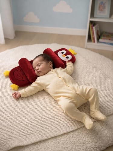 Image of Baby Hugging Pillow with Supersoft Fabric | 0-18 Months Newborn Pillow /Takiya /Cushion | Neck & Head Support for Babies (Brown2)