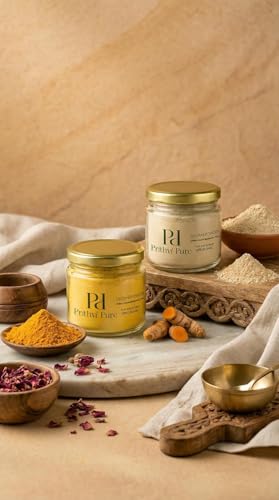 Image of Multani Mitti Powder Combo | 200g Each | Organic Fuller's Earth Yellow Mud & Turmeric Ubtan for Face & Hair | Natural Oily Skin Care, Acne & Tan Removal, Oil Control