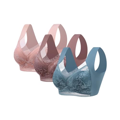 Sujetador push up sin aros para mujer, pechos grandes, sujetador de sujeción fuerte, elegante, bordes ondulados, seductor, transpirable, moldeador, sujetador, ligero para el día a día, s, L