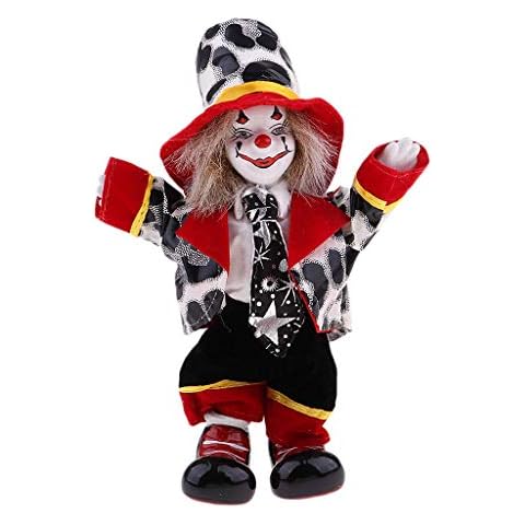 KODORIA Clown Doll Clown Figure Doll Halloween Ornaments Home Table Desk Top Decor - #2 Cover