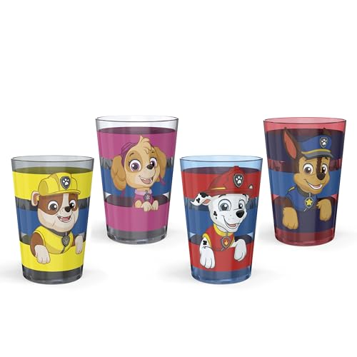 Image of Zak Designs 14.5oz PAW Patrol Nesting Tumbler Set Includes Durable Plastic Cups, Fun Drinkware is Perfect for Kids, 4pk (14.5oz, Chase & Marshall & Skye)