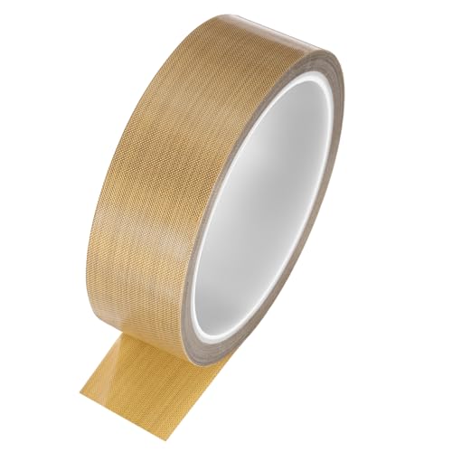 Image of MECCANIXITY 1 Pcs High Temperature Tape 30mm PTFE Coated Fabric Tape Heat Resistant Tape for Vacuum Sealers Adhesive Tape 10m /33ft Brown 0.18mm Thickness