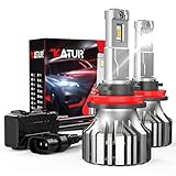 ★ 【500% Más Brillantes Que Las Halógenas】 KATUR bombilla H11 LED faros están equipadas con un chip GC LED, 110 vatios y 20000 lúmenes por par. 500% de brillo que la bombilla halógena, asegura la máxima salida de luz. Con una vida útil extendida de más de 50,000 horas, luces LED H11 6500k blanca extremadamente brillantes tienen una iluminación más duradera en comparación con las bombillas halógenas.