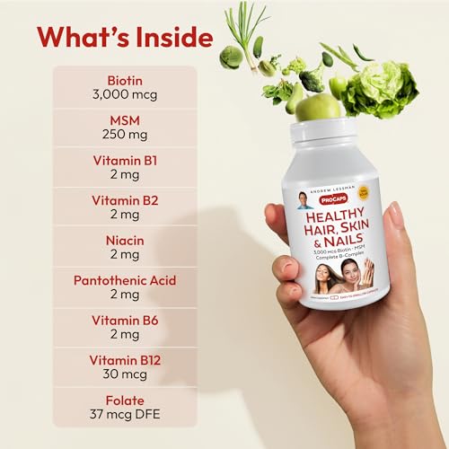 Image of ANDREW LESSMAN ProCaps Healthy Hair, Skin & Nails 3000 mcg Biotin, 120 Ct