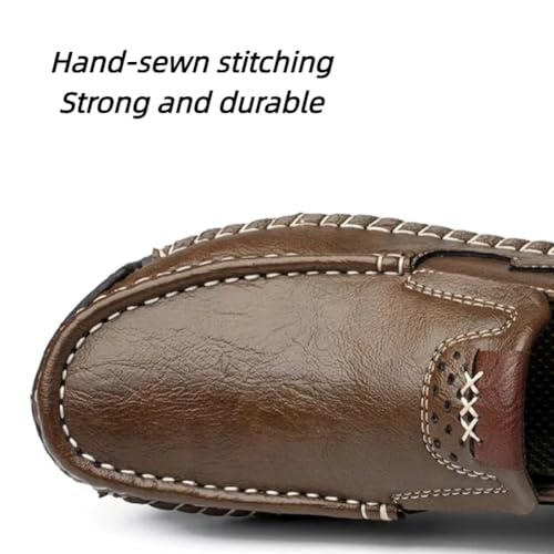Men's Casual Leather Shoes, Genuine Leather Slip-On Lazy Business Casual Soft Sole Loafers3