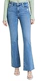 PAIGE Women's High Rise Laurel Canyon Jeans, Folk Distressed, Blue, 28
