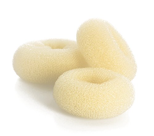 AJOY 3 Pieces 3 Sizes(Small Medium Large, 2-4 inch) Bun Maker for Hair, Sock Bun Donut for Kids, Ballet Bun Net Girls, Toddler Bun Form Hair, Blonde