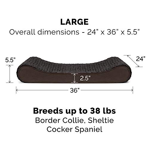 FurHaven Cama Grande de Espuma viscoelástica para Perro, Piel sintética ultraafelpada y Gamuza, con Funda extraíble Lavable, Color Chocolate, L - imagen 2