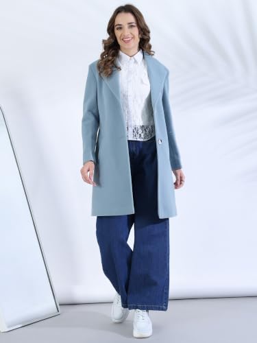 Image of PLAGG Women's Notched Lapel Long Overcoat