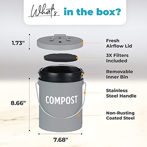 Kitchen-Compost-Bin-by-Saratoga-Home-13-Gal5L-Metal-Compost-Bucket-for-Kitchen-Countertop-Kitchen-Composter-Countertop-Compost-Bin-Compost-Bin-Kitchen-Kitchen-Compost-Bin-Countertop-Gray