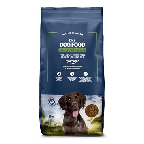 by Amazon - Croquettes complètes pour chien adulte, riche en agneau et riz, 1 lot de 20kg