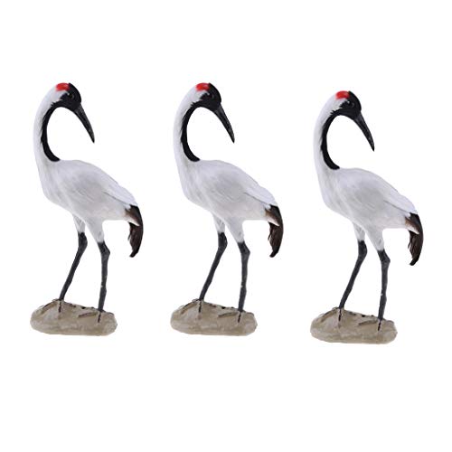 鳥オブジェ 丹頂鶴 リアル 置物 3個セット ガーデンオーナメント 耐候性 鳥オブジェ 丹頂鶴 リアル 置物 3個セット ガーデンオーナメント 耐候性