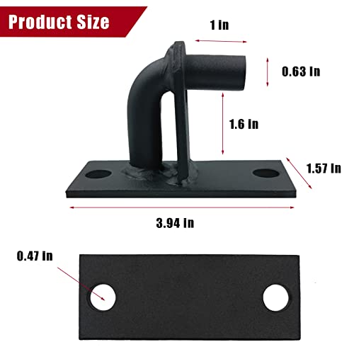 Image of 2 Pack Wall Mount Gate Hinges, Heavy Duty Chain Link Fence Gate Hinges with 5 /8 Hinge Pin for Fences & Farm Gates (Screws Not Included), Black