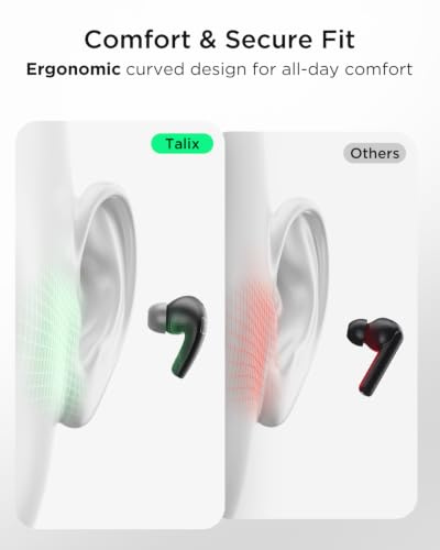 Image of TALIX T30 Noise Cancelling Earbuds with Phone Stand, Punchy Bass, 4-Mic, True Wireless Bluetooth 6.0 in Ear Headphones, 28H Playtime, IPX4 (Black)