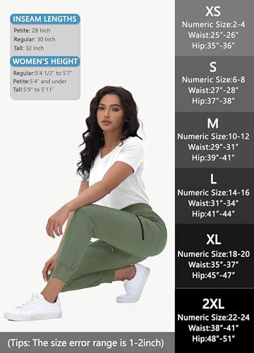 Image of MIVEI High Waisted Jogger Style Scrub Pants for Women - 8 Pockets Medical Bottoms Tapered Yoga Waistband Ribbed Ankle Cuffs