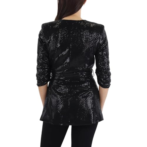 Tahari Women's Collarless Wrap Jacket with Self-Tie: Sleek & Stylish Office Wear, Slimming Design, Multiple Color Options, Size S, Trendy and Versatile Piece, Perfect for Work and Dates