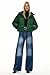 Orolay Puff-O Women's Winter Oversized Cropped Puffer Jacket Zip Up Short Down Coat Stand Collar Baggy Overcoat Green Small