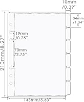 Vista 2 de 2 juegos de 6 pestañas A5 transparentes PP sobres de efectivo divisores sin cremallera hojas sueltas 6 agujeros A5 bolsillos para carpeta