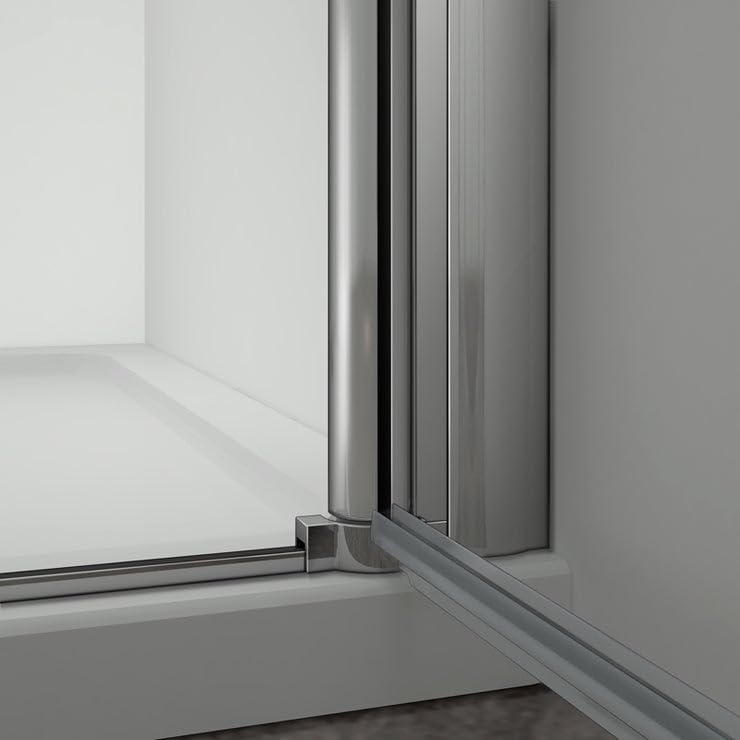 Porte de douche pivotante 70cm en 6mm verre anticalcaire Installation en niche Hauteur 187cm, profilé en chromé