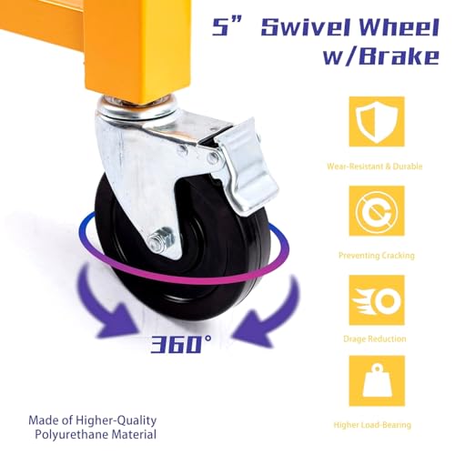 Image of 4 Packs Scaffolding Safety Accessory Outriggers w /Casters,14 inch Steel 6ft Baker Style,1000Lbs Load Capacity