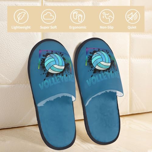 Volleyball Slippers for Women, Sport Ball House Slippers Non-slip Indoor Bedroom Slippers Warm Cozy Memory Foam Home Shoes4